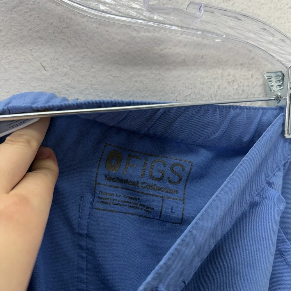 FIGS Cairo Cargo Scrub Pants Men's Large Blue Medical Nurse Doctor Drawstring